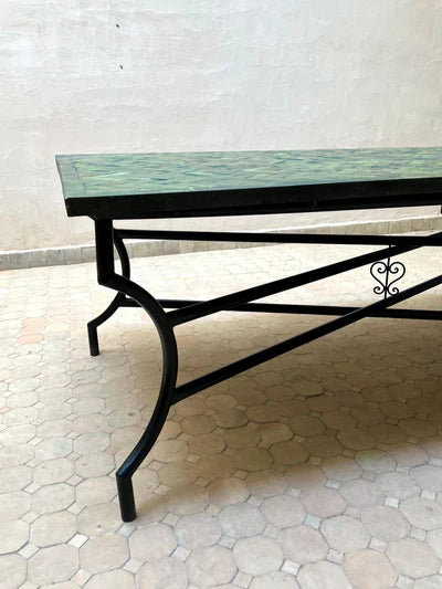 Zellige Rectangular Table: Tamegroute Green