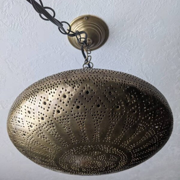Order by Size : Moroccan Handmade Brass Ceiling Pendant Light (Naeema)