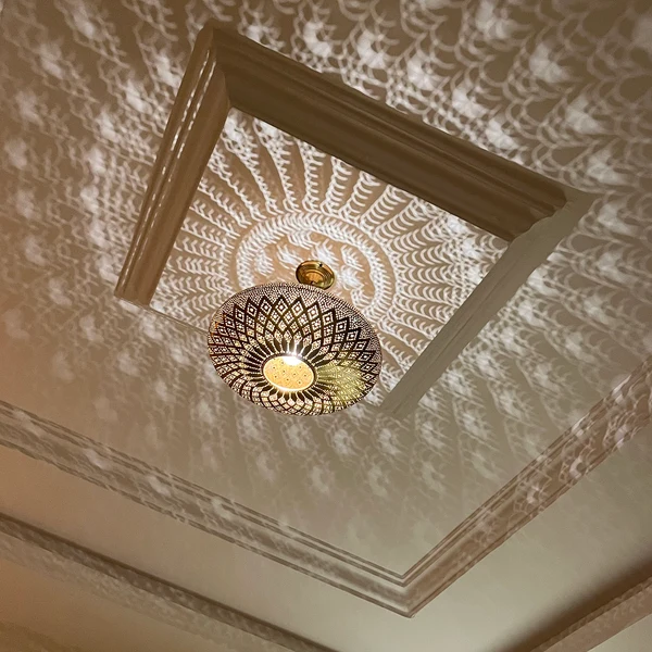 Order by Size : Moroccan Handmade Brass Ceiling Pendant Light (Firdaus)