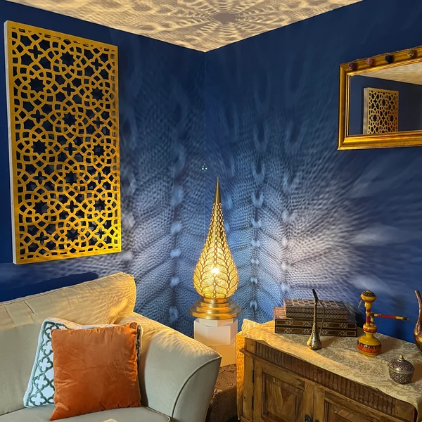 Order by Size : Moroccan Handmade Brass Table Lamp (Buthaina)