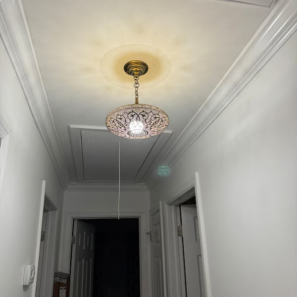 Order by Size : Moroccan Handmade Brass Ceiling Pendant Light (Rayhana)