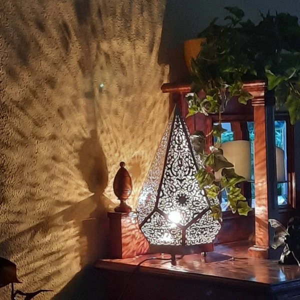 Moroccan Handmade Brass Table Lamp (Lana)