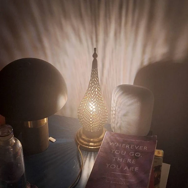 Order by Size : Moroccan Handmade Brass Table Lamp (Buthaina)