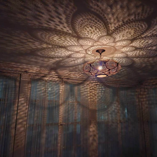 Order by Size : Moroccan handmade brass pendant light (Yumna)