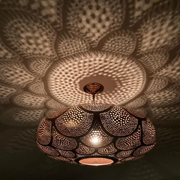 Order by Size : Moroccan handmade brass pendant light (Yumna)