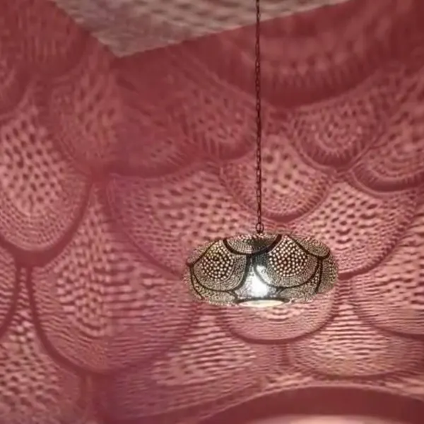 Order by Size : Moroccan handmade brass pendant light (Yumna)