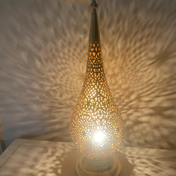 Order by Size : Moroccan Handmade Brass Table Lamp (Silia )