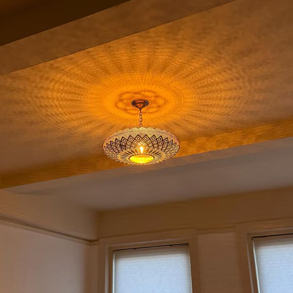 Order by Size : Moroccan Handmade Brass Ceiling Pendant Light (Sadiya)