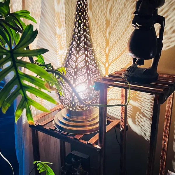 Order by Size : Moroccan Handmade Brass Table Lamp (Buthaina)