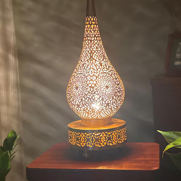 Order by Size : Moroccan Handmade Brass Table Lamp (Danah)
