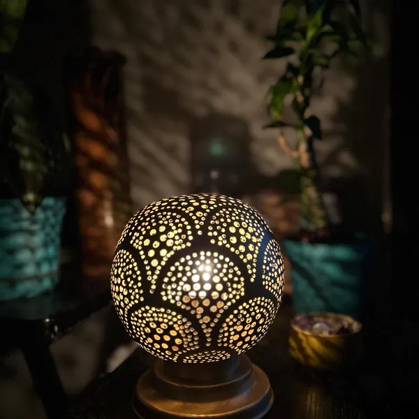 Order by Size : Moroccan Handmade Brass Table Lamp (Dahab)