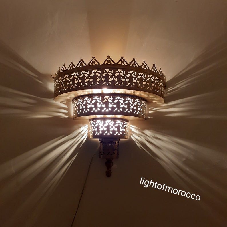Moroccan handmade sconce brass wall light (Mahira)