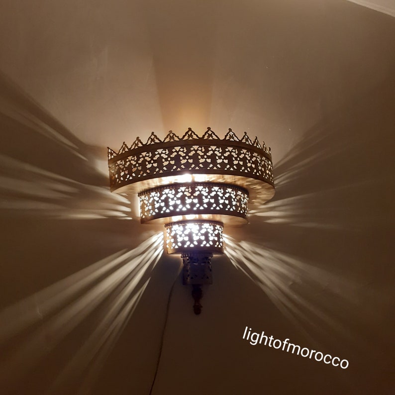 Moroccan handmade sconce brass wall light (Mahira)