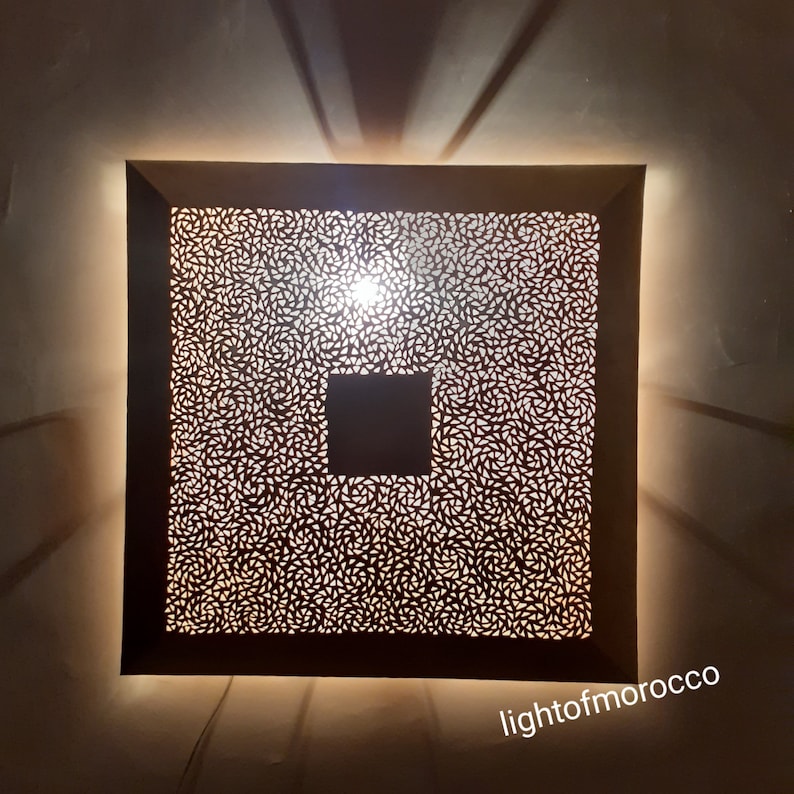 Order by Size : Moroccan handmade brass round wall light lamp (sale)