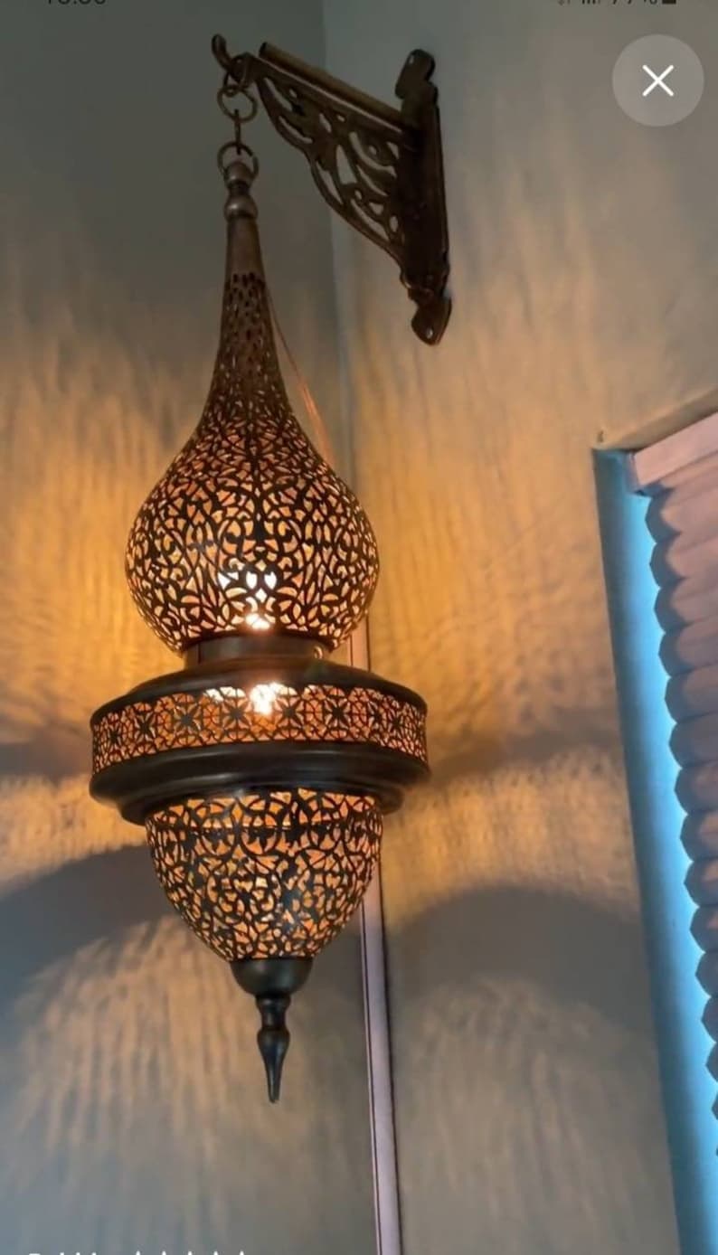 Moroccan handmade sconce brass wall light (Alina)