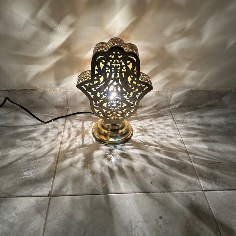 Moroccan Handmade Brass Table Lamp (Nujud)