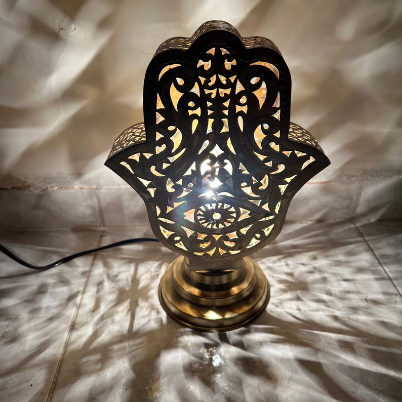 Moroccan Handmade Brass Table Lamp (Nujud)