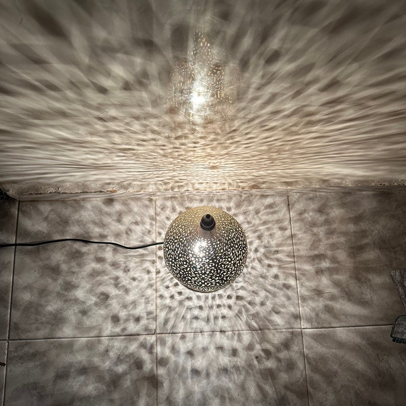 Order by Size : Moroccan Handmade Brass Table Lamp (Anoud)