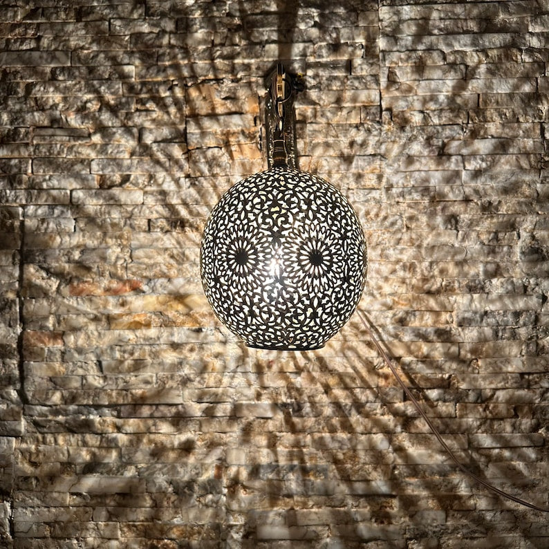 Moroccan handmade sconce brass wall light (Dana)