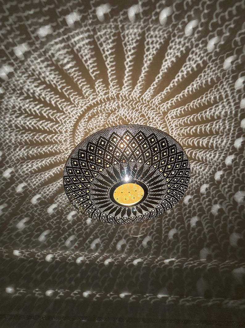 Order by Size : Moroccan Handmade Brass Ceiling Pendant Light (Sadiya)