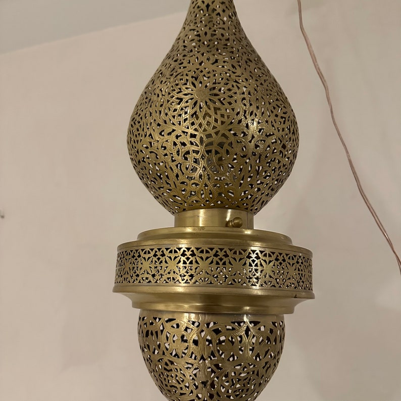Order by Size : Moroccan Handmade Brass Ceiling Pendant Light (Ighil)