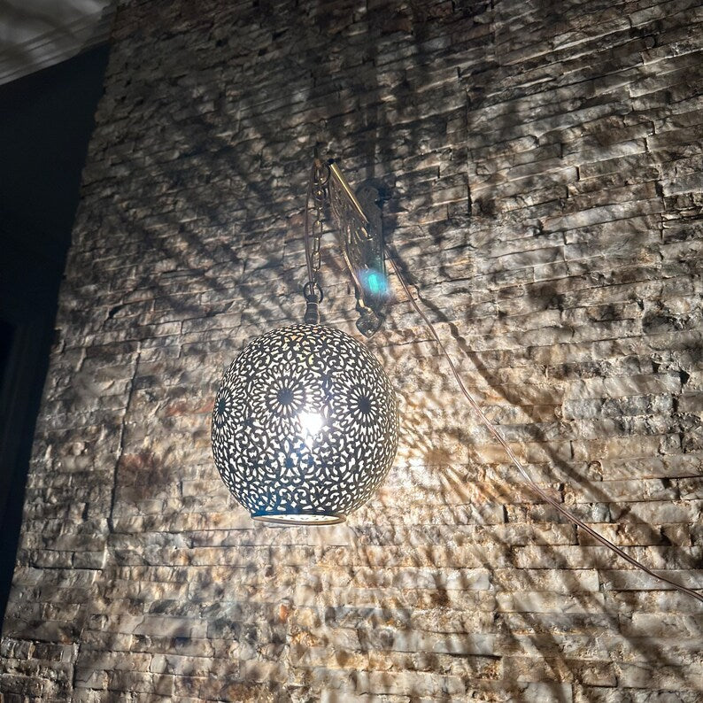 Moroccan handmade sconce brass wall light (Dana)