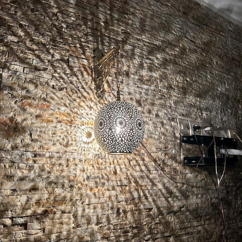 Moroccan handmade sconce brass wall light (Dana)