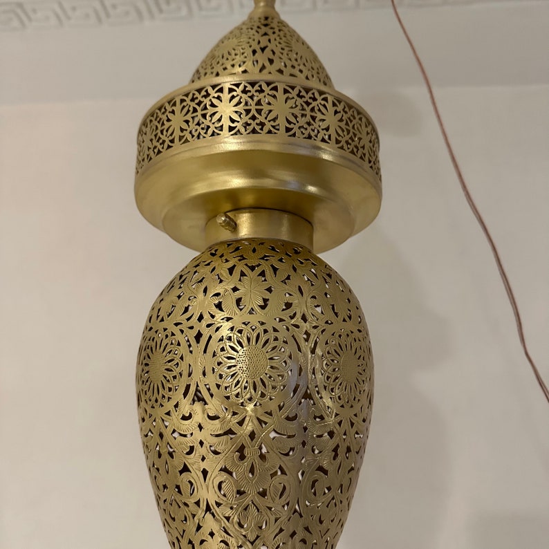 Moroccan Handmade Brass Ceiling Pendant Light (Tella)