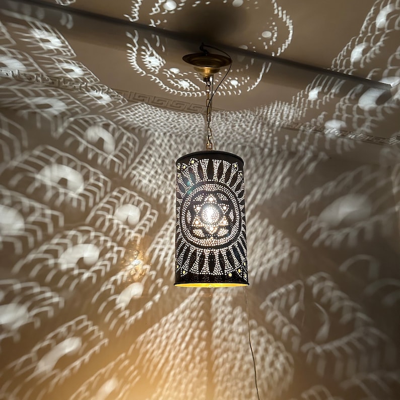Order by Size : Moroccan Handmade Brass Ceiling Pendant Light (Tadast)