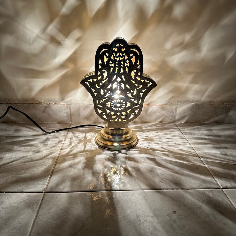 Moroccan Handmade Brass Table Lamp (Nujud)