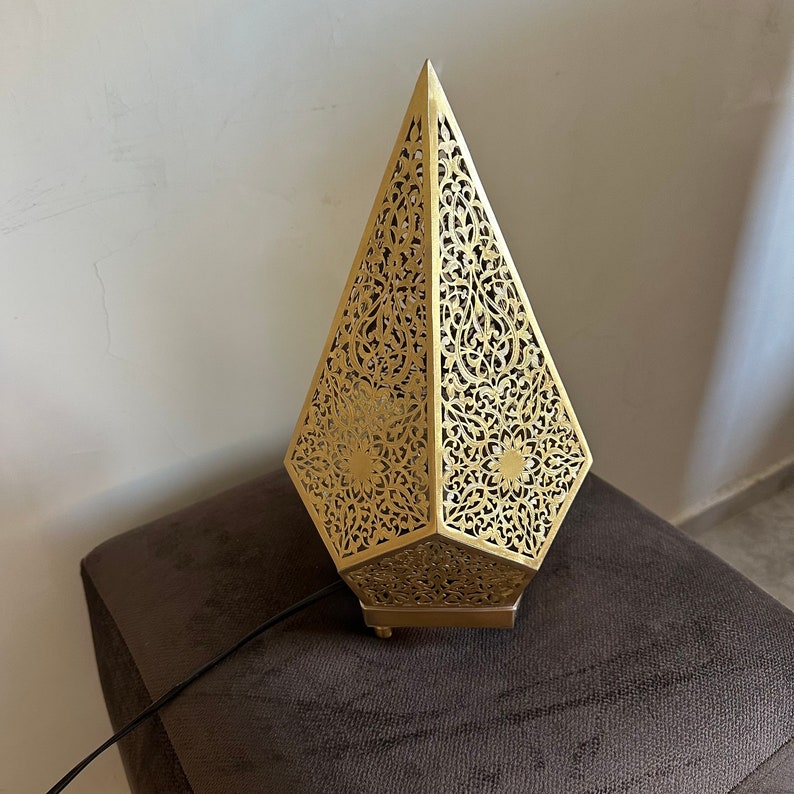 Moroccan Handmade Brass Table Lamp (Lana)