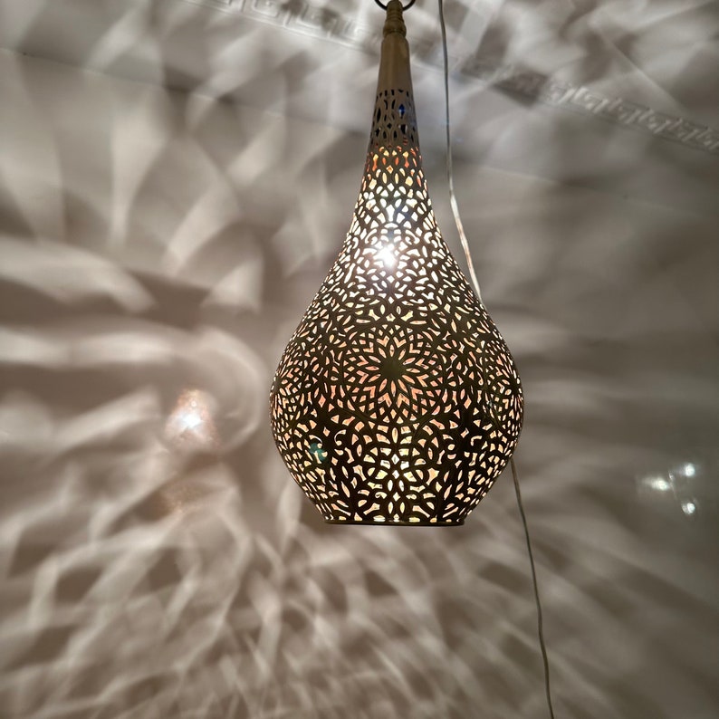 Order by Size : Moroccan Handmade Brass Ceiling Pendant Light (Jawah)