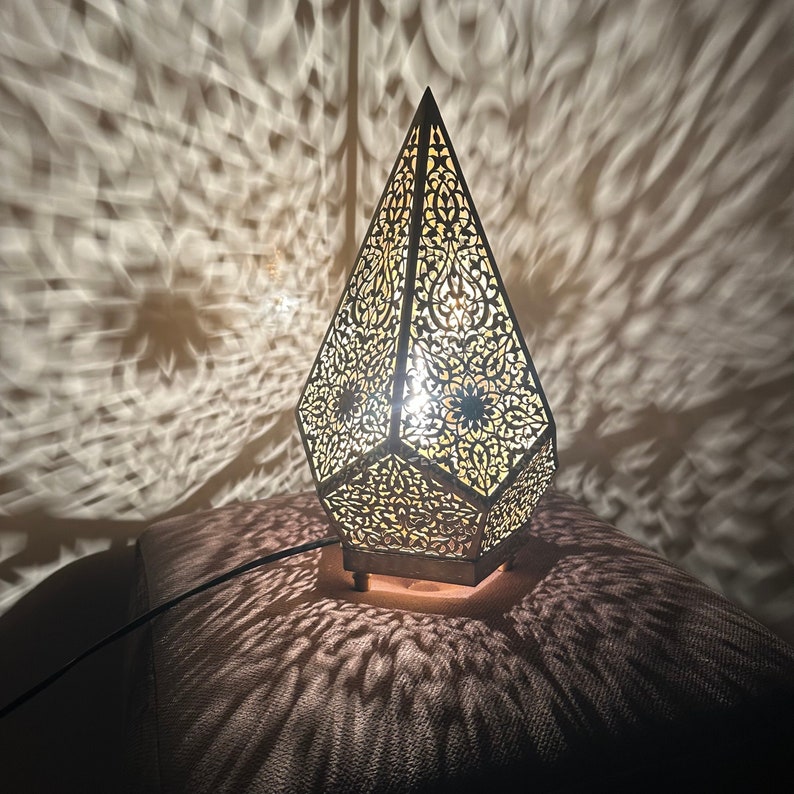 Moroccan Handmade Brass Table Lamp (Lana)