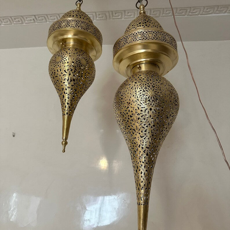 Order by Size : Moroccan Handmade Brass Ceiling Pendant Light (Haylana)