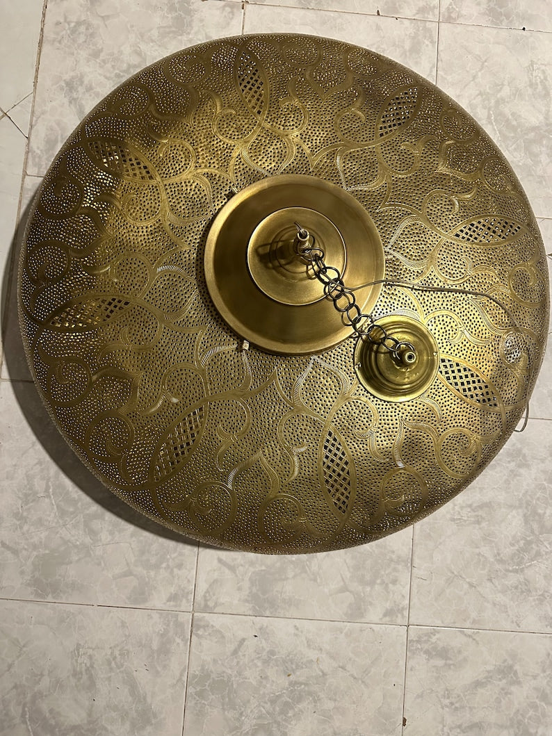 Order by Size : Moroccan Handmade Brass Ceiling Pendant Light (Rayhana)