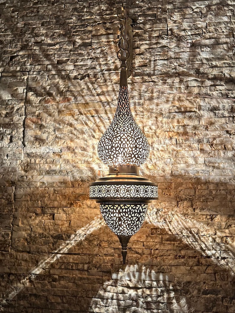 Moroccan handmade sconce brass wall light (Alina)