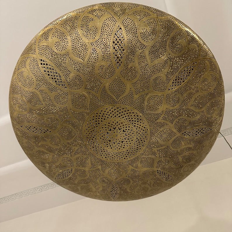 Order by Size : Moroccan Handmade Brass Ceiling Pendant Light (Rayhana)
