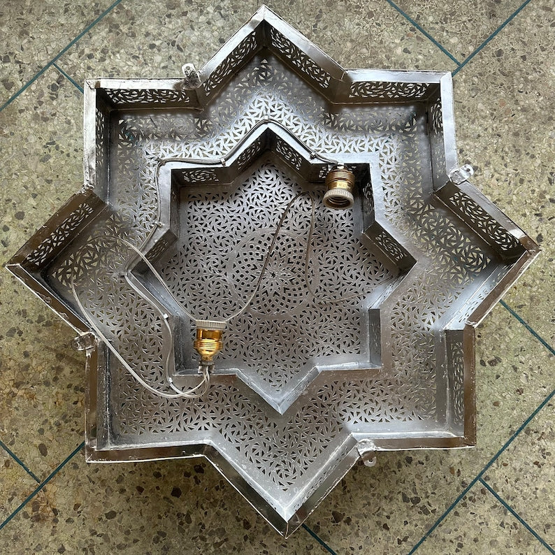 Order by Size : Moroccan handmade brass round wall light lamp ( OUEJDA)