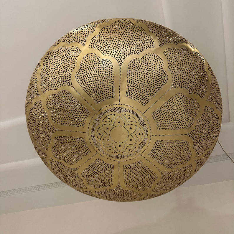 Order by Size : Moroccan Handmade Brass Ceiling Pendant Light (Sadiya)