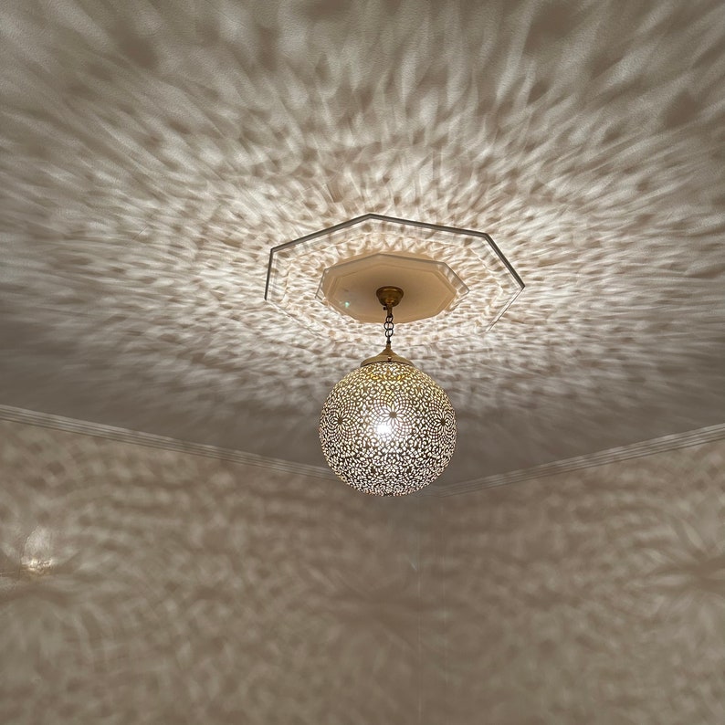 Order by Size : Moroccan Handmade Brass Ceiling Pendant Light (Intisar)