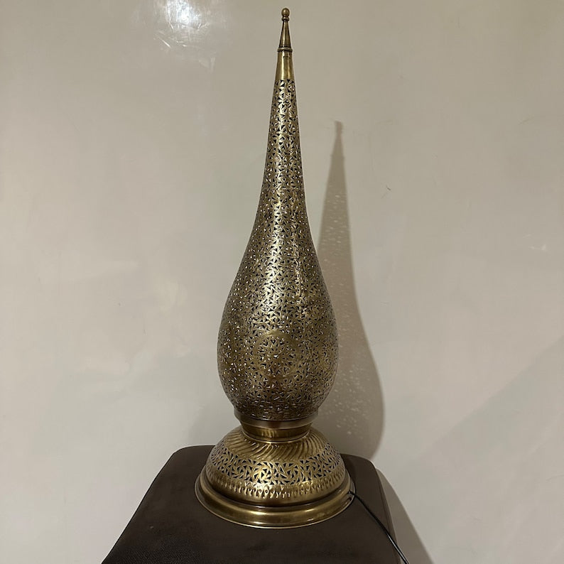 Order by Size : Moroccan Handmade Brass Table Lamp (Lulu)