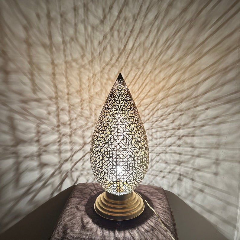 Moroccan Handmade Brass Table Lamp (Bahia)