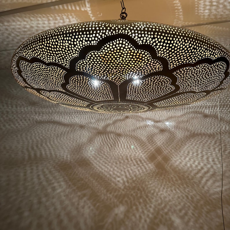 Order by Size : Moroccan Handmade Brass Ceiling Pendant Light (Sadiya)