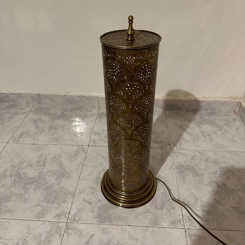 Order by Size : Moroccan Handmade Brass Table Lamp (Joud)
