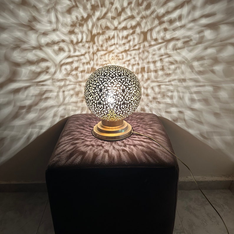 Order by Size : Moroccan Handmade Brass Table Lamp (Tifawt)