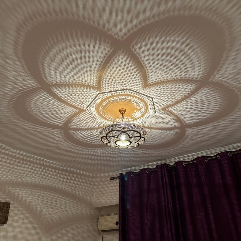 Order by Size : Moroccan Handmade Brass Ceiling Pendant Light (Fariha)