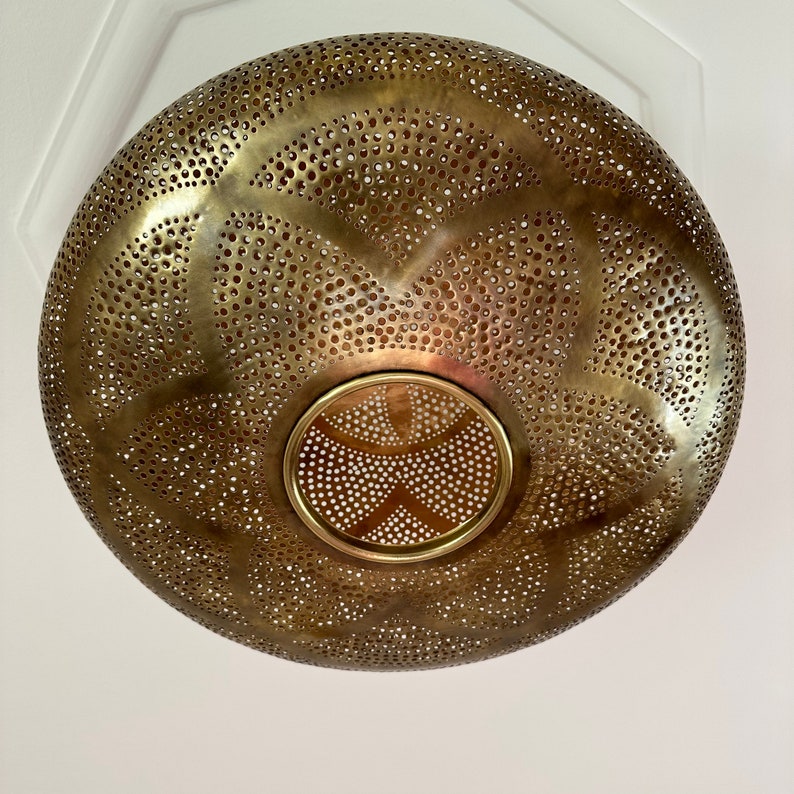 Order by Size : Moroccan Handmade Brass Ceiling Pendant Light (Nuraan)