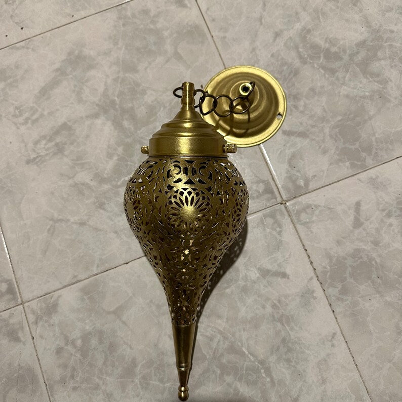 Moroccan Handmade Brass Ceiling Pendant Light (Aṣil)