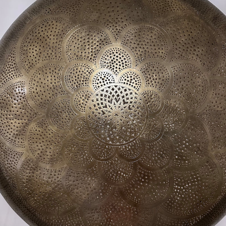 Order by Size : Moroccan handmade brass round wall light lamp ( azrou)