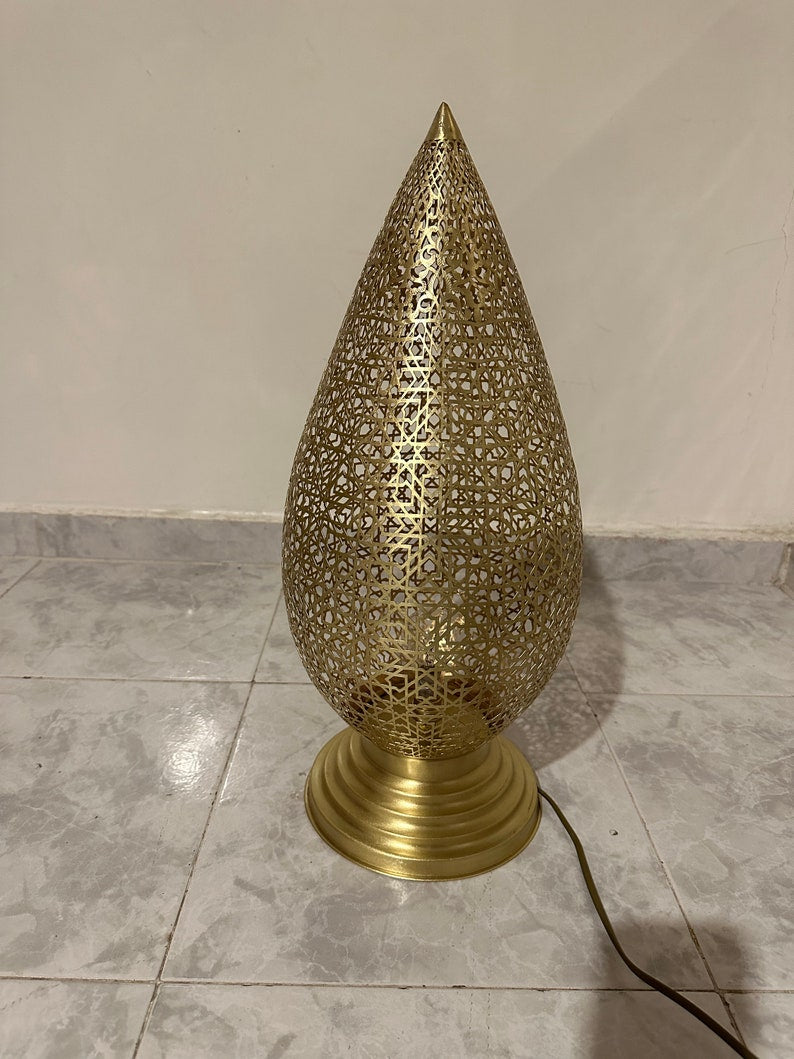 Moroccan Handmade Brass Table Lamp (Bahia)